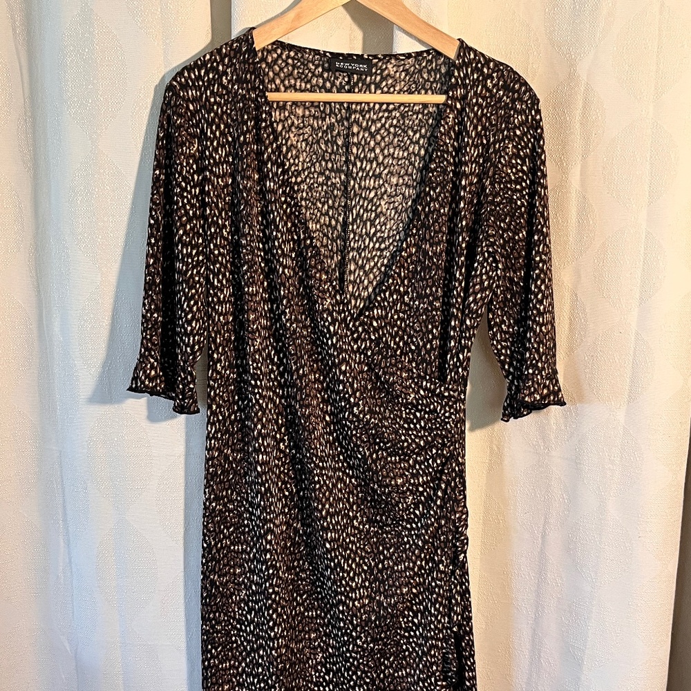Vintage New York  & Company V-neck Stretch Faux Wrap Dress - Large